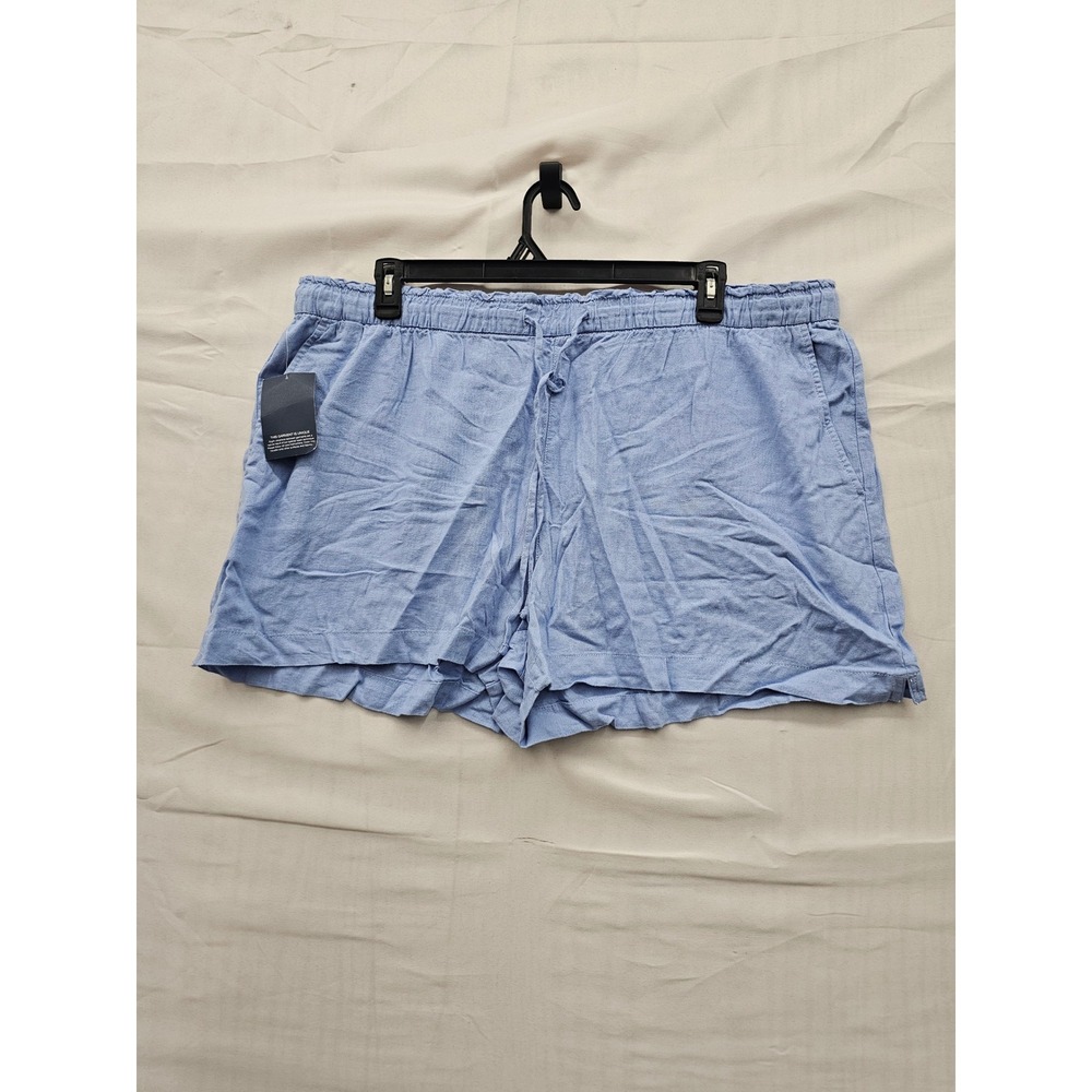 Gap‎ Womens Linen Pull On Shorts Blue Linen Blend Casual Size XXL